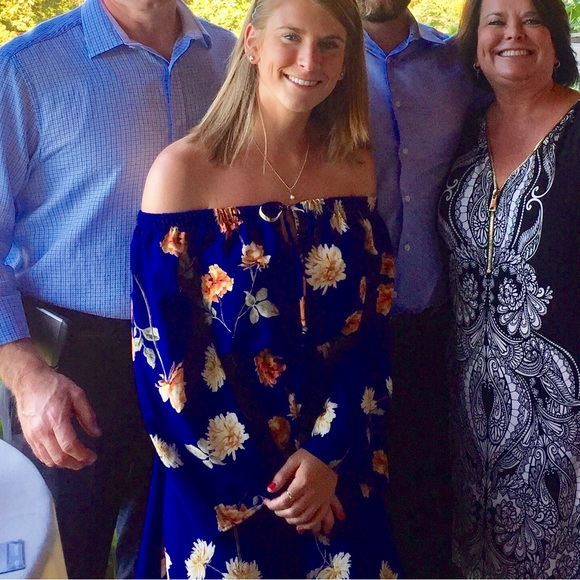 A6 - 321 Strapless Blue Floral Dress Size Small (no tag) - Picture 11 of 13